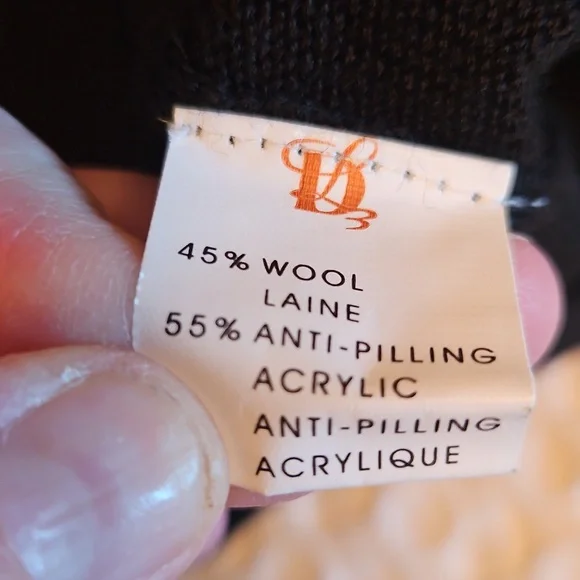 Mens Black Vneck Wool Sweater Lg - Picture 3 of 4